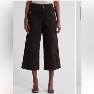 NWOT - Democracy Black Wide-Leg Ankle Crop Pants - 12